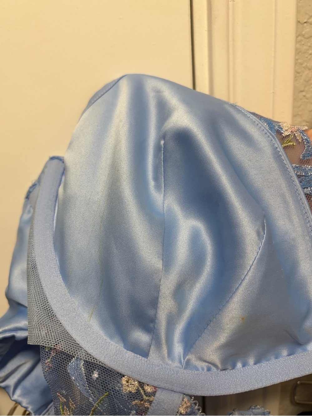 For Love & Lemons Bell Bow blue Floral Bustier Size 36D - Picture 10 of 11